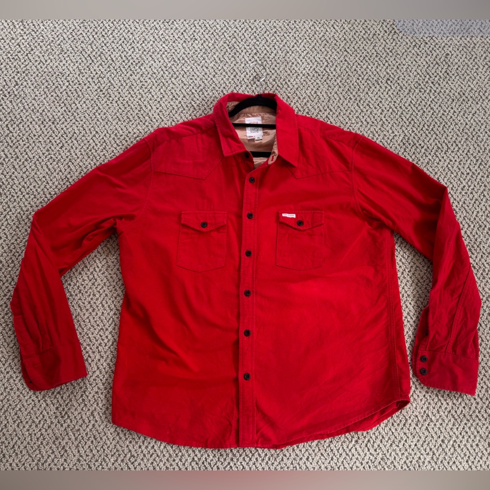 Topo Designs Men's Red Button-Down Shirt - XL